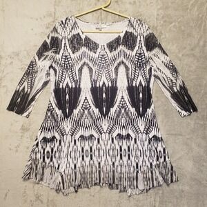 Women's Cover Charge‎ Sz XL Black/White Patterned Top